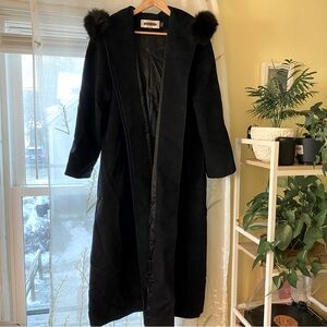 Vintage | Wool Black Hooded Coat